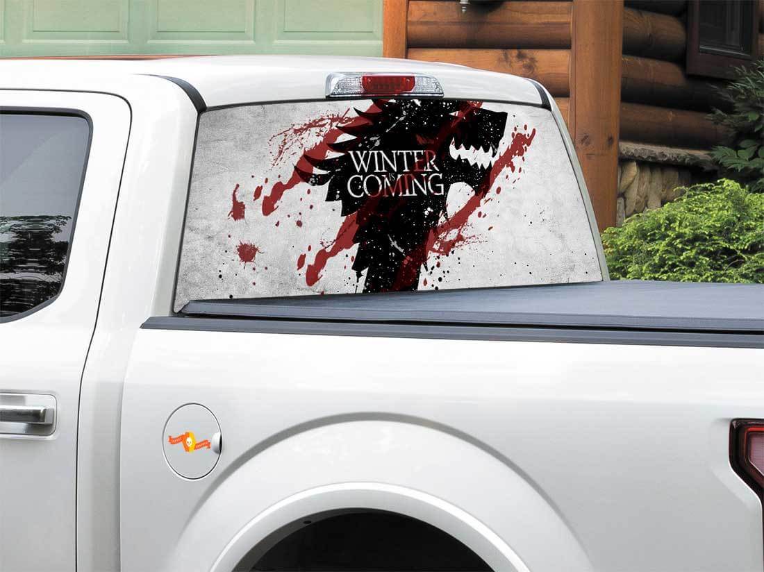 Winter Is Coming GoT Style Rear Window Vinyl Decal For Trucks