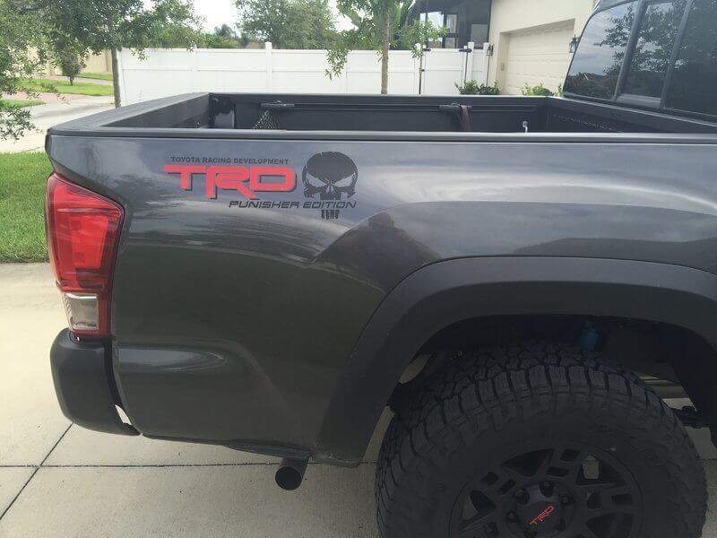 TRD Punisher Edition Bed Side Vinyl Decals Kit for Toyota Truck