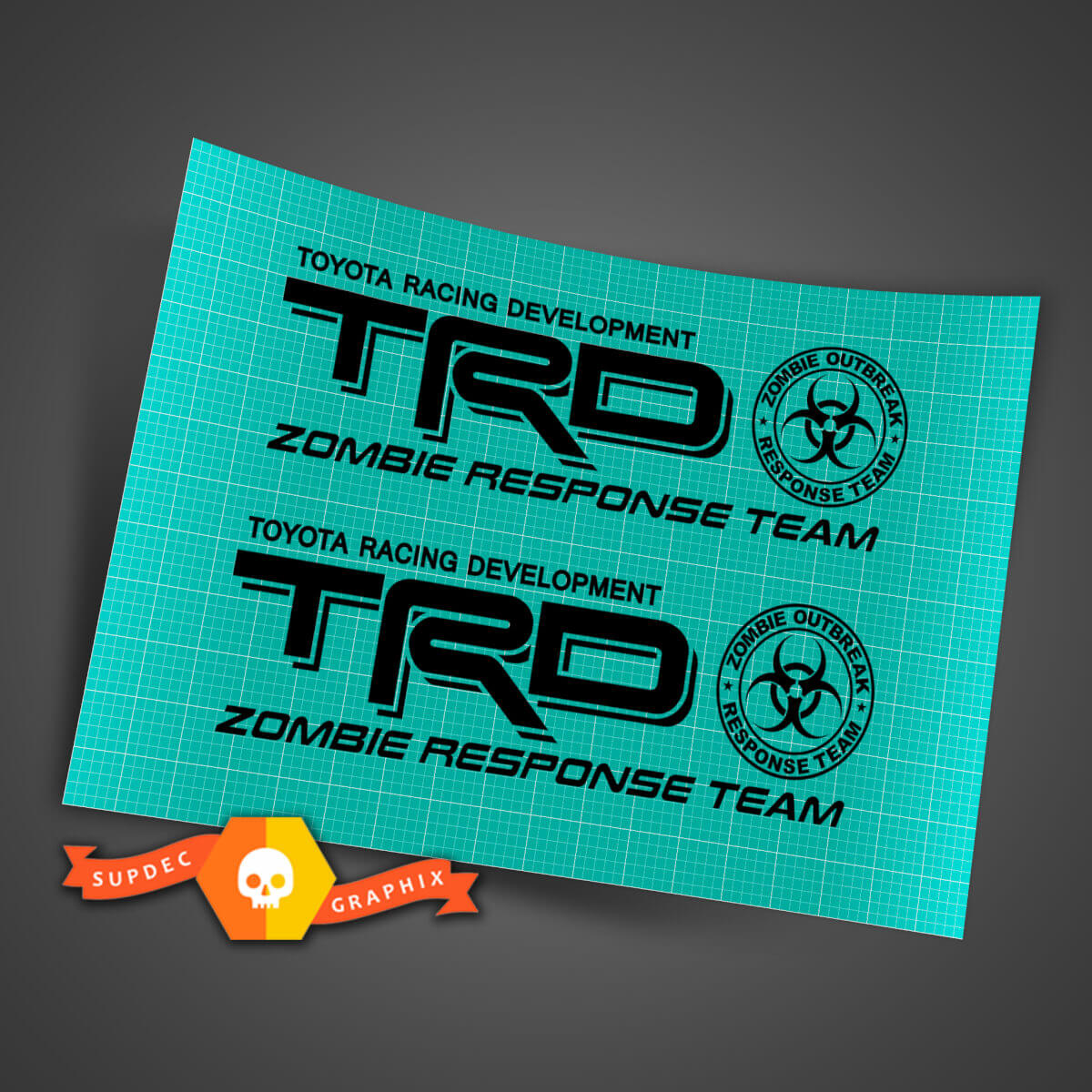TRD-Style Zombie Response Team Bed Decals Pair for Toyota Trucks