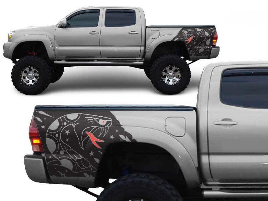 Angry Snake Bedside Vinyl Decal Sticker for Toyota Tacoma 2005-2015