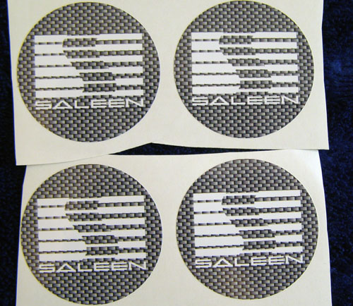 Saleen 4x decals Wheel center cap decals stickers carbon grey color