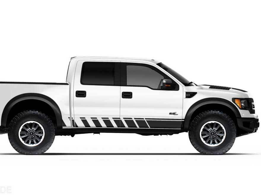 Bed Side Rocker Panel Stripe Vinyl Graphic for Ford F-150 Raptor 2010-2014
