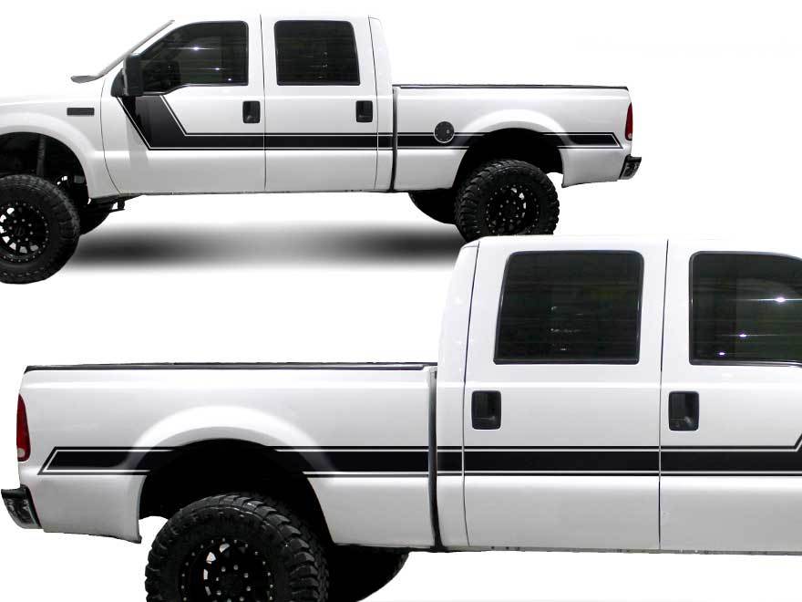 Ford Truck F-250 Side Rally Stripe Graphic decals stickers fits models 1999-2006