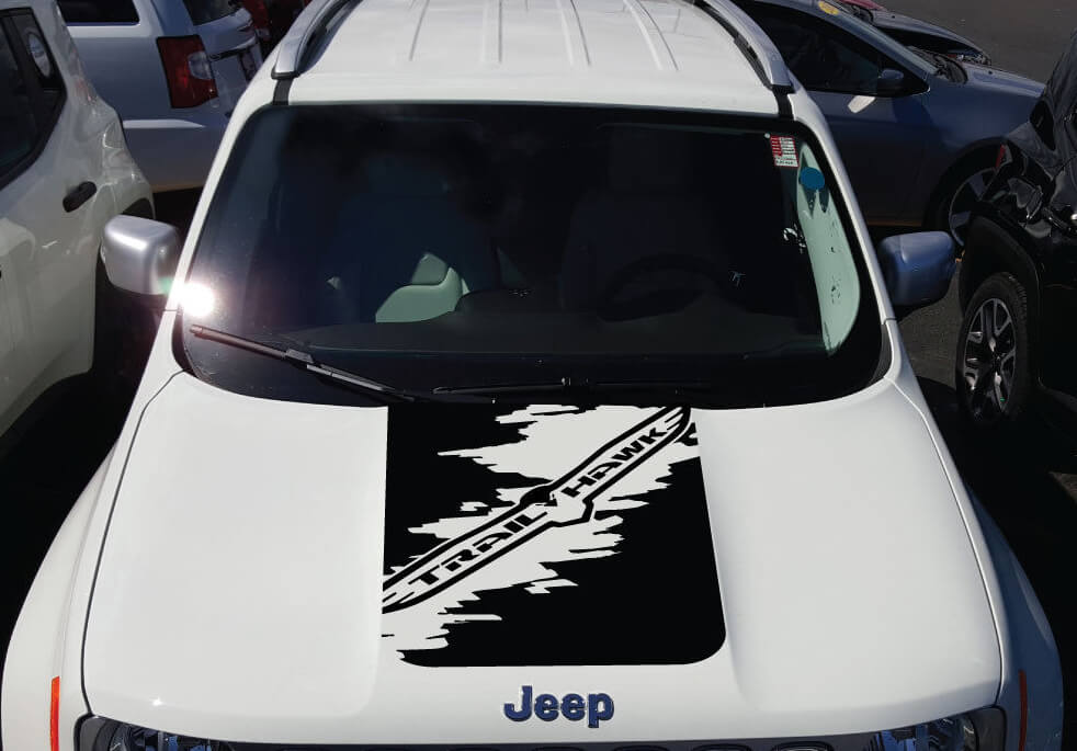 Trailhawk Splash Hood Graphic Vinyl Sticker Decal for Jeep Renegade Cherokee Trailhawk