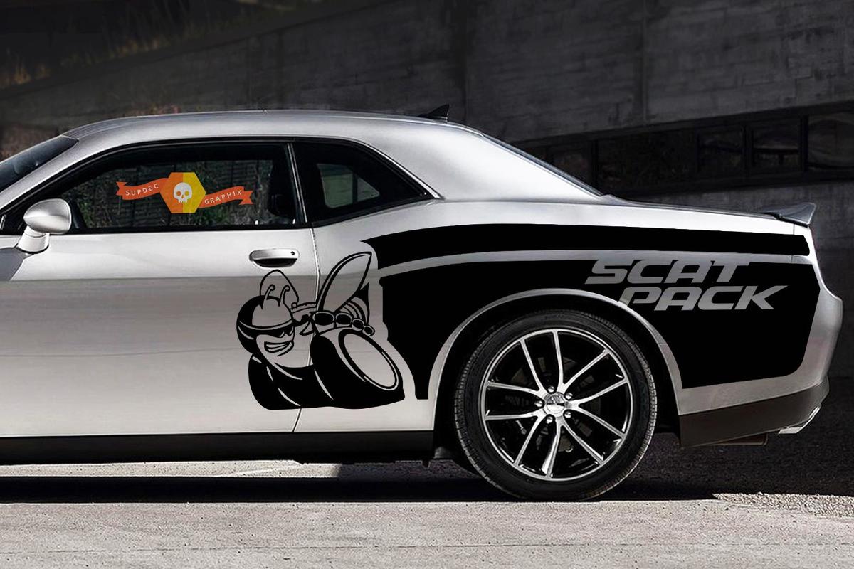 Dodge Challenger Side Scat Pack Wrap Kit Graphic decals stickers fits models 2015-2020 Scatpack