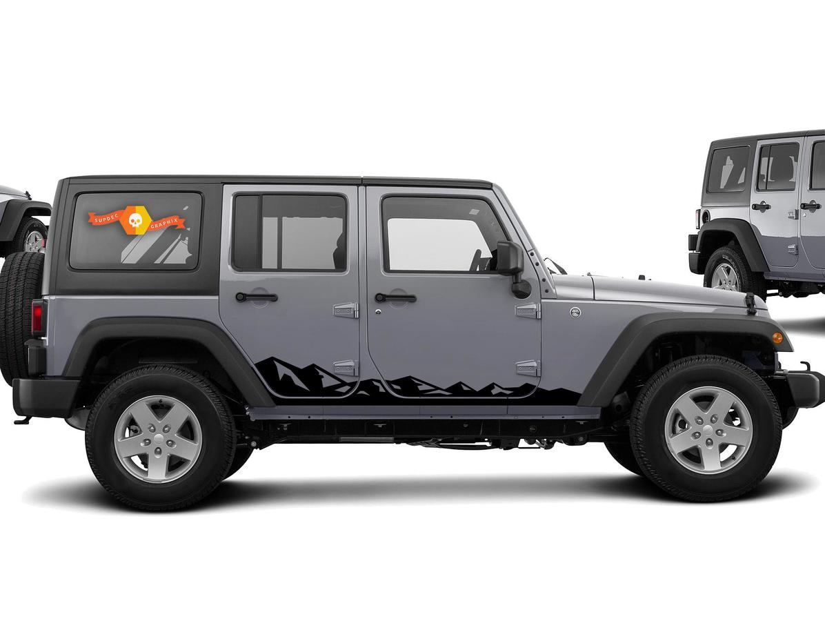 Jeep Decal | WRANGLER JK JL Gladiator Side Door Fender Window Rocker Panel Mountain  Decal