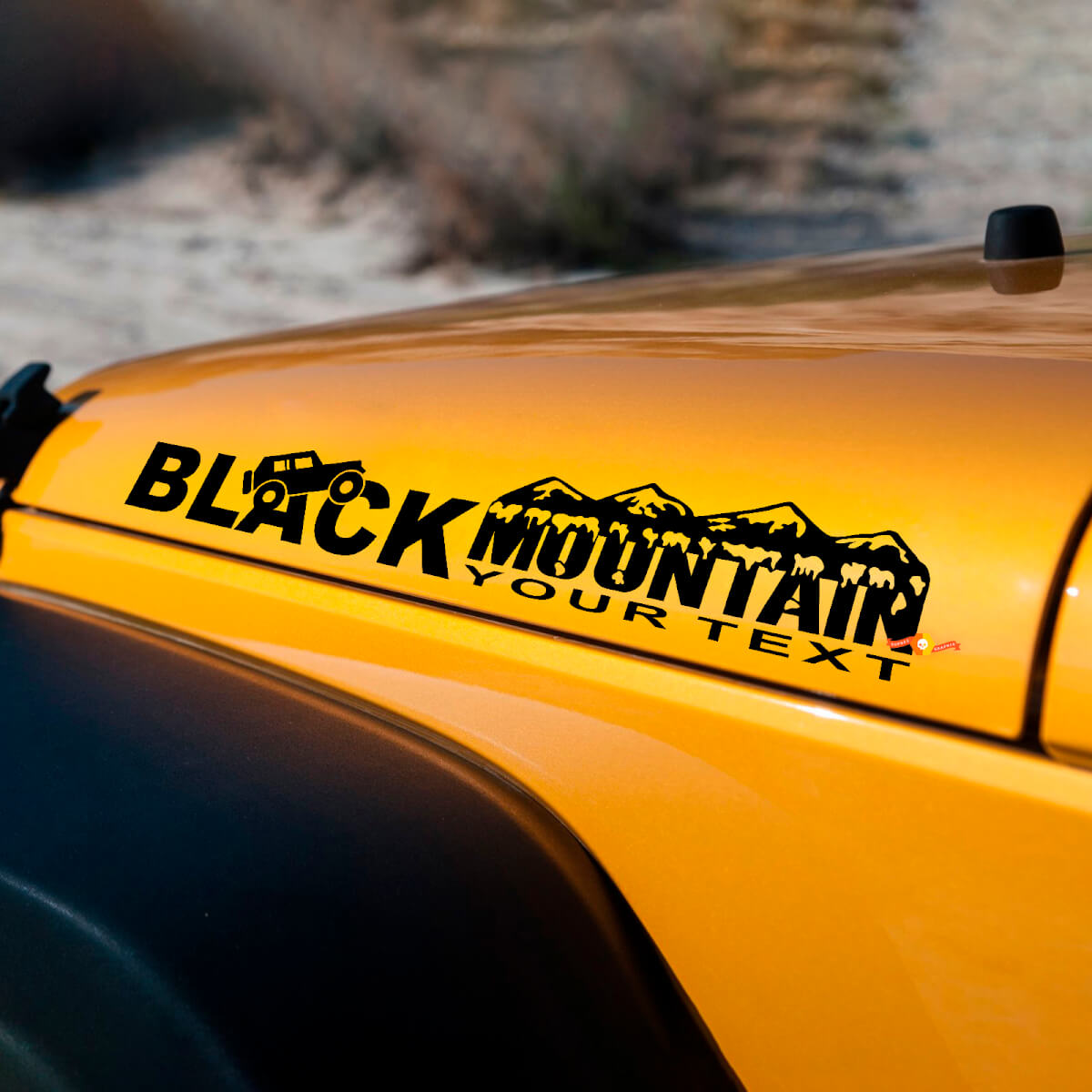 Black Mountain Hood Side Graphic Decals Stickers for Jeep Rubicon Wrangler