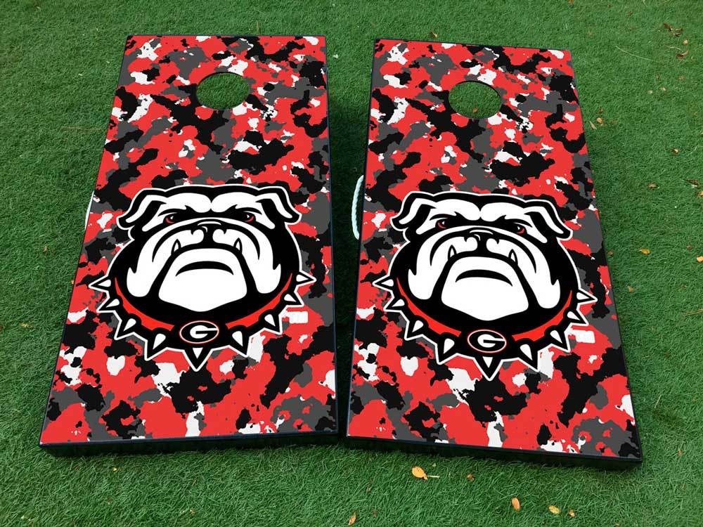 Georgia Bulldogs Cornhole Wrap University Decal Sticker Texture Single W122