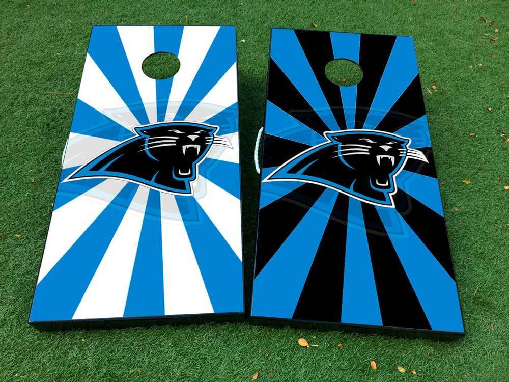 Carolina Panthers Football Style Cornhole Board Vinyl Wrap Decal Set