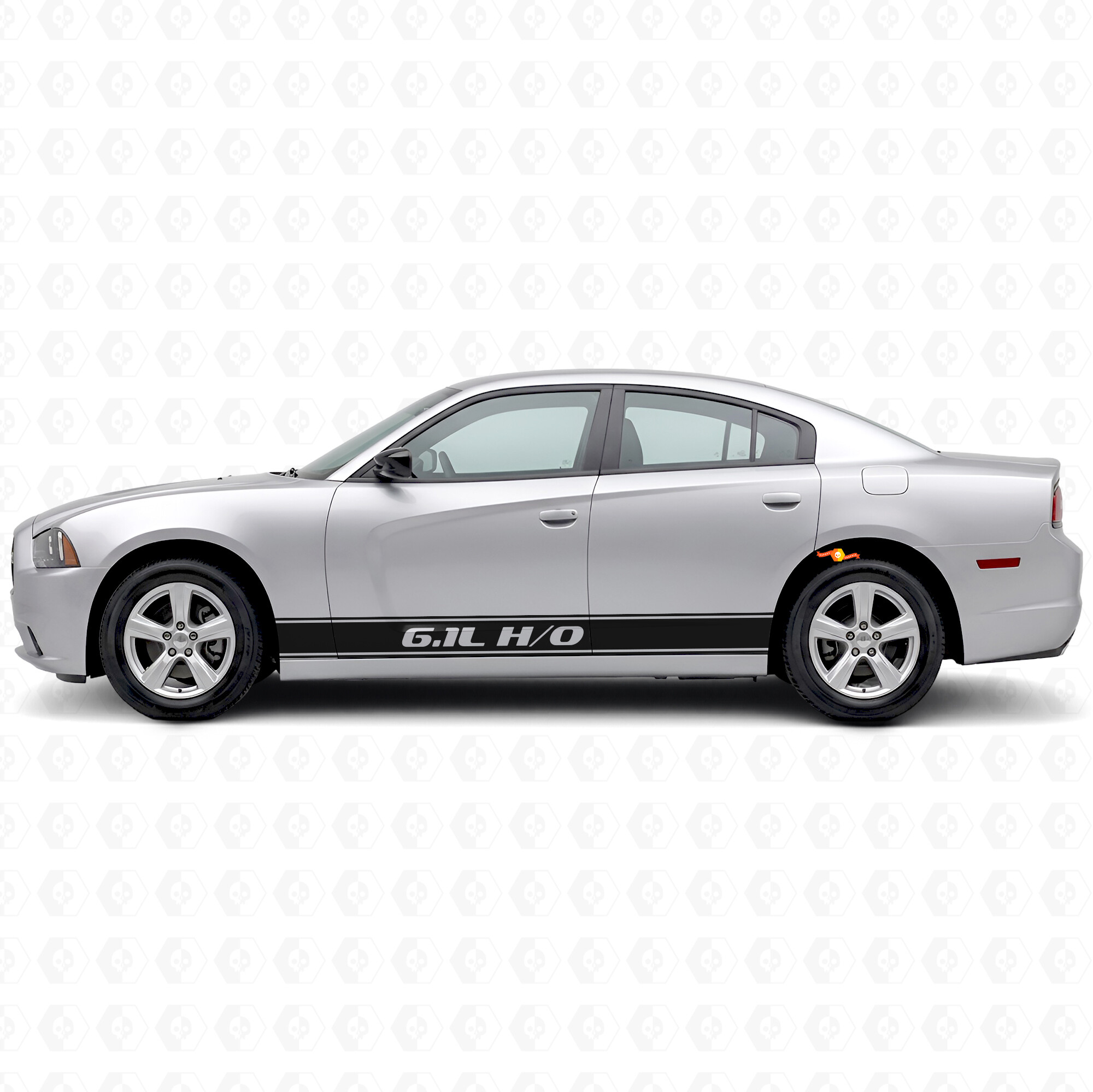 6.1L H\O Outline Stripes Side Vinyl Decal Sticker for Dodge Charger 2006-2010