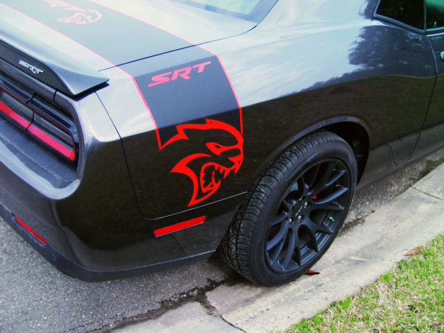 Dodge Challenger Charger SRT Hellcat Stripe Hell Cat Vinyl Decal Graphic 2 Colors