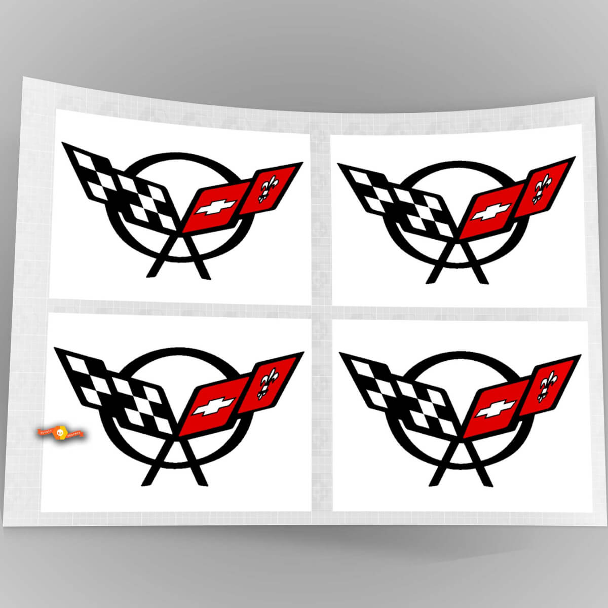Corvette C5 Logo Wheel Center Cap Vinyl Decal Sticker