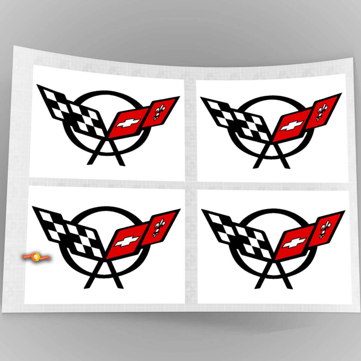 Corvette C5 Logo Wheel Center Cap Vinyl Decal Sticker