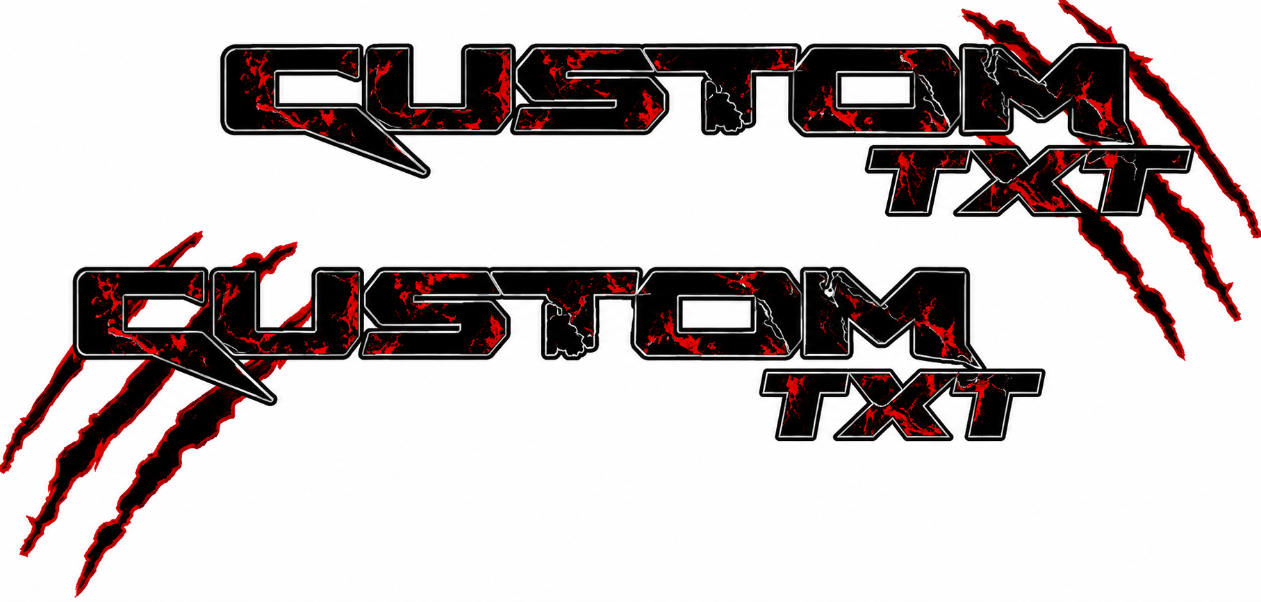 CUSTOM TXT Claw Scratch Lettering Bedside Vinyl Decal Sticker for Ford F-150 2017