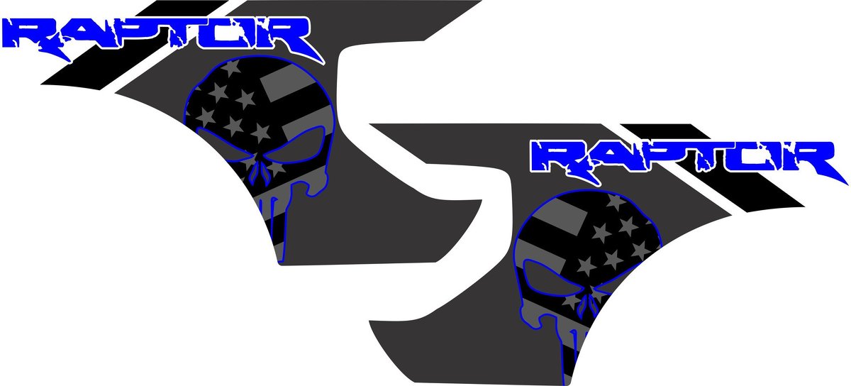 Ford Raptor F-150 AMERICAN FLAG PUNISHER BEDS Graphics  Vinyl Decal