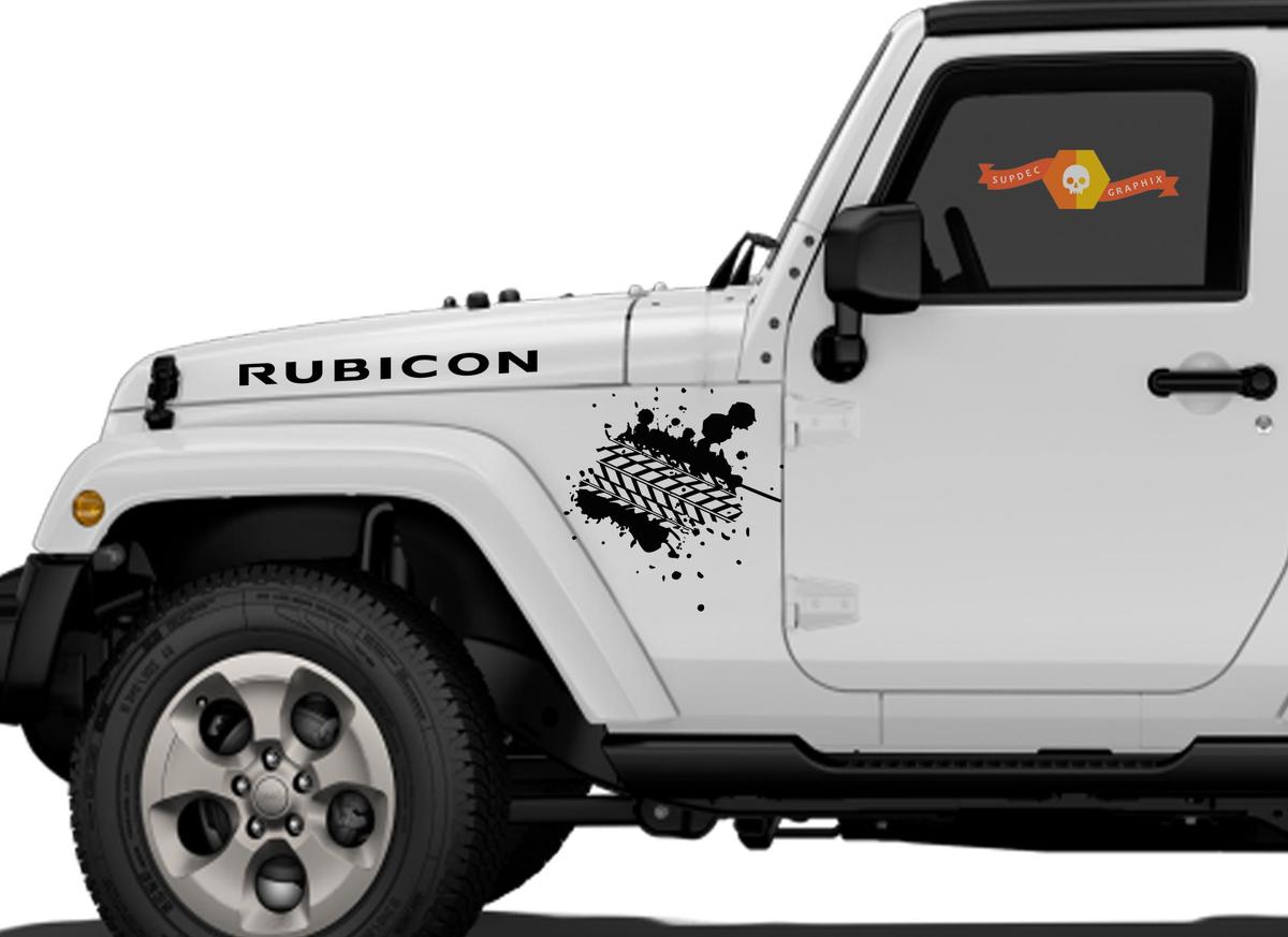 Schlamm Reifenspuren Jeep Vinyl Aufkleber Motorhaube Rubicon Renegade Aufkleber Auto LKW Fahrzeug Kit