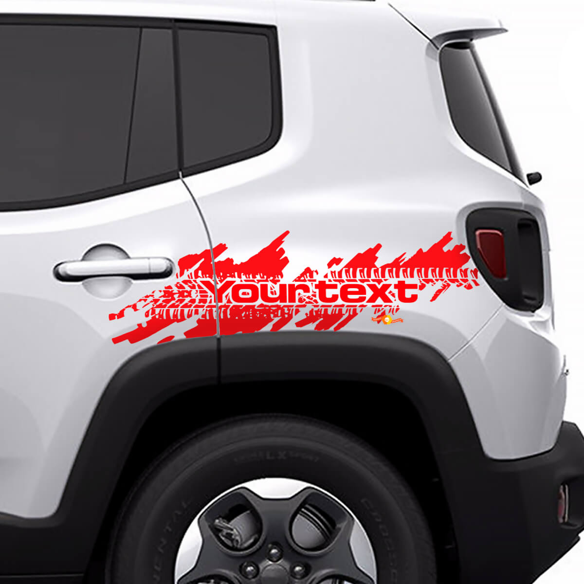 Distressed Tire Splash Graphic Hood Window Vinyl Sticker Decal for Jeep Renegade