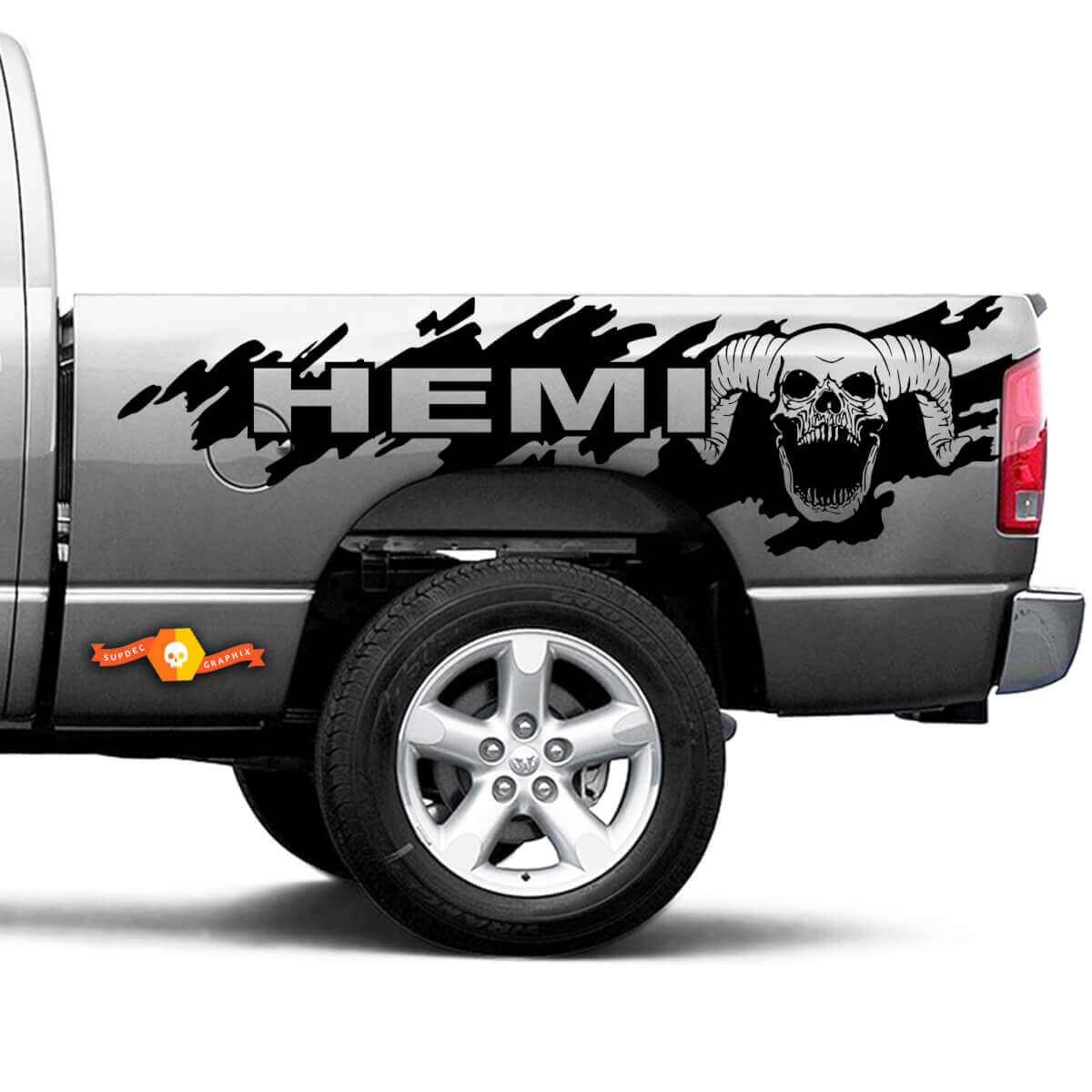 Skull Splash Grunge Logo Vinyl Sticker Decal Graphic 2 for Dodge Ram