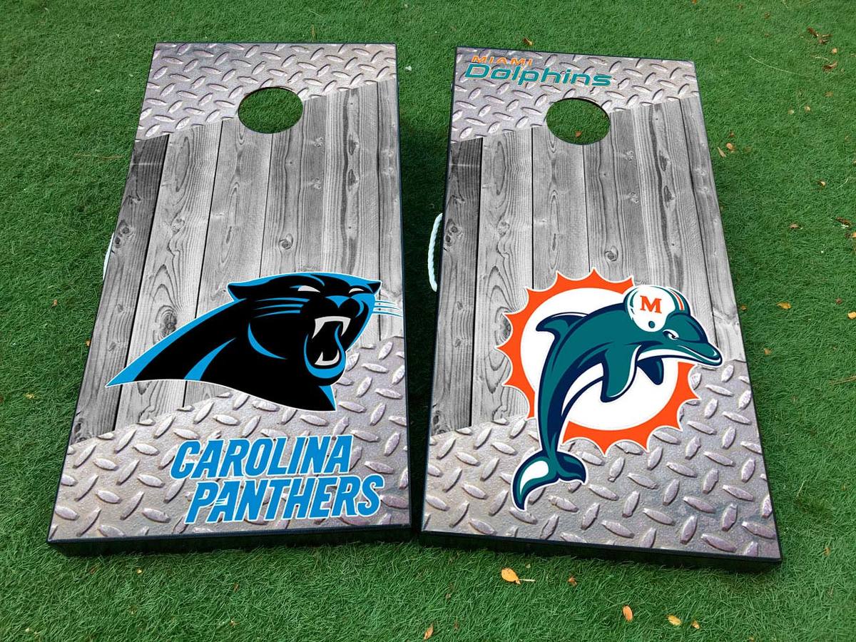 2 Jacksonville Jaguars Cornhole Wraps swish-Pair Board Decals-FOOTBALL-NFL-PARTY 
