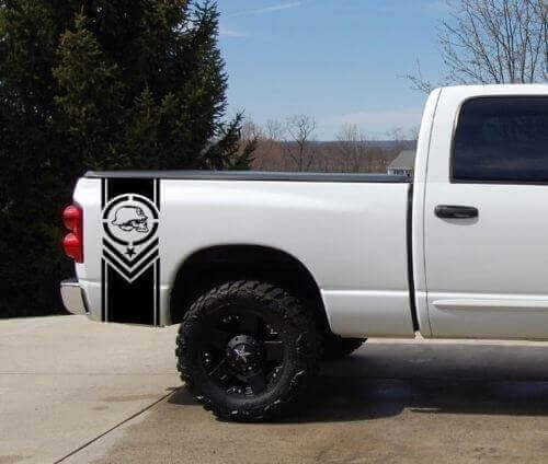 Mulisha Star Rear Side Stripe Vinyl Decal For Chevy Dodge Toyota GMC Truck