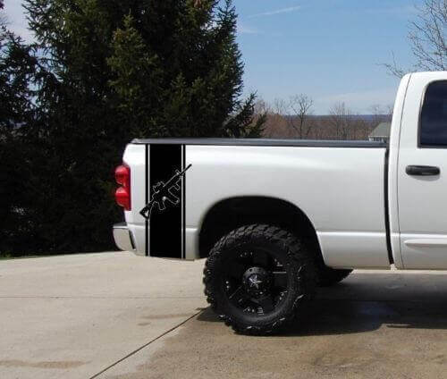 AR15 Stripes Bedside Vinyl Decal Sticker for Dodge Ram 1500