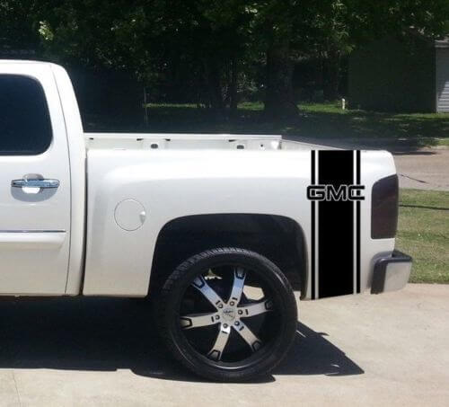 GMC Logo Rear Side Stripes Vinyl Decal Kit for GMC Trucks