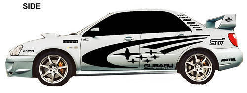 set of 2 SUBARU STI decal sticker wrx car racing rally 7 inch