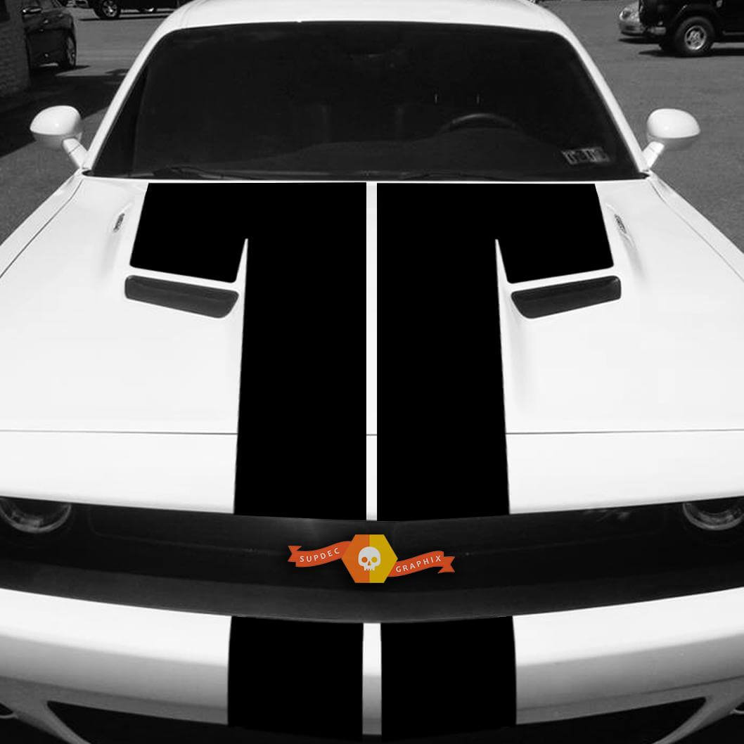 2015 2016 2017 Dodge Challenger T Hood Rally Racing Blackout Stripes Decals