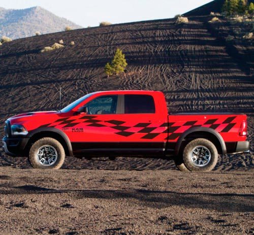 Racing Checkered Flag Graphic Stripe Decal Sticker Van Truck Vehicle SUV Rebel