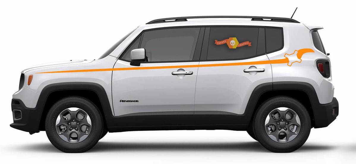 Pinstripe Graphic Vinyl Decal Sticker Side Camo Stripe for Jeep Renegade
