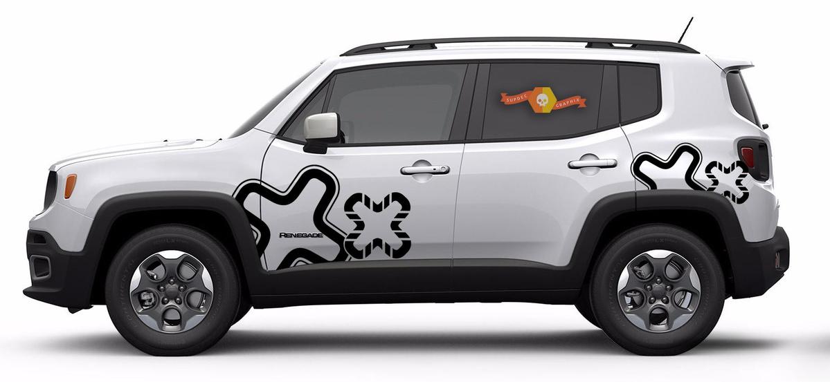 Jeep Renegade Logo Vinyl Aufkleber Haubenstreifen Grafik Off Road Camo