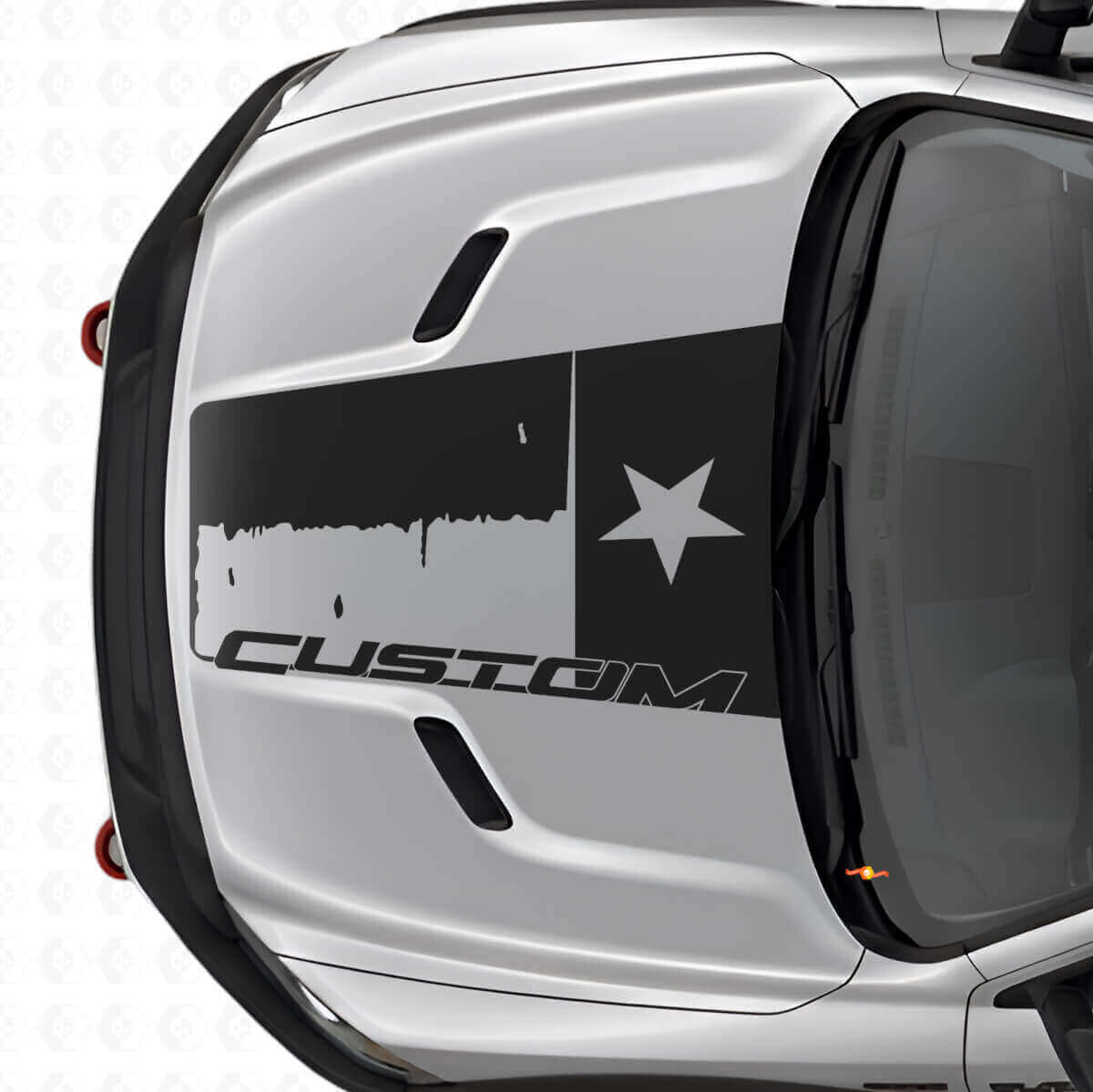 Distressed Custom Texas Flag Hood Vinyl Decal for Dodge Ram 2015-2017