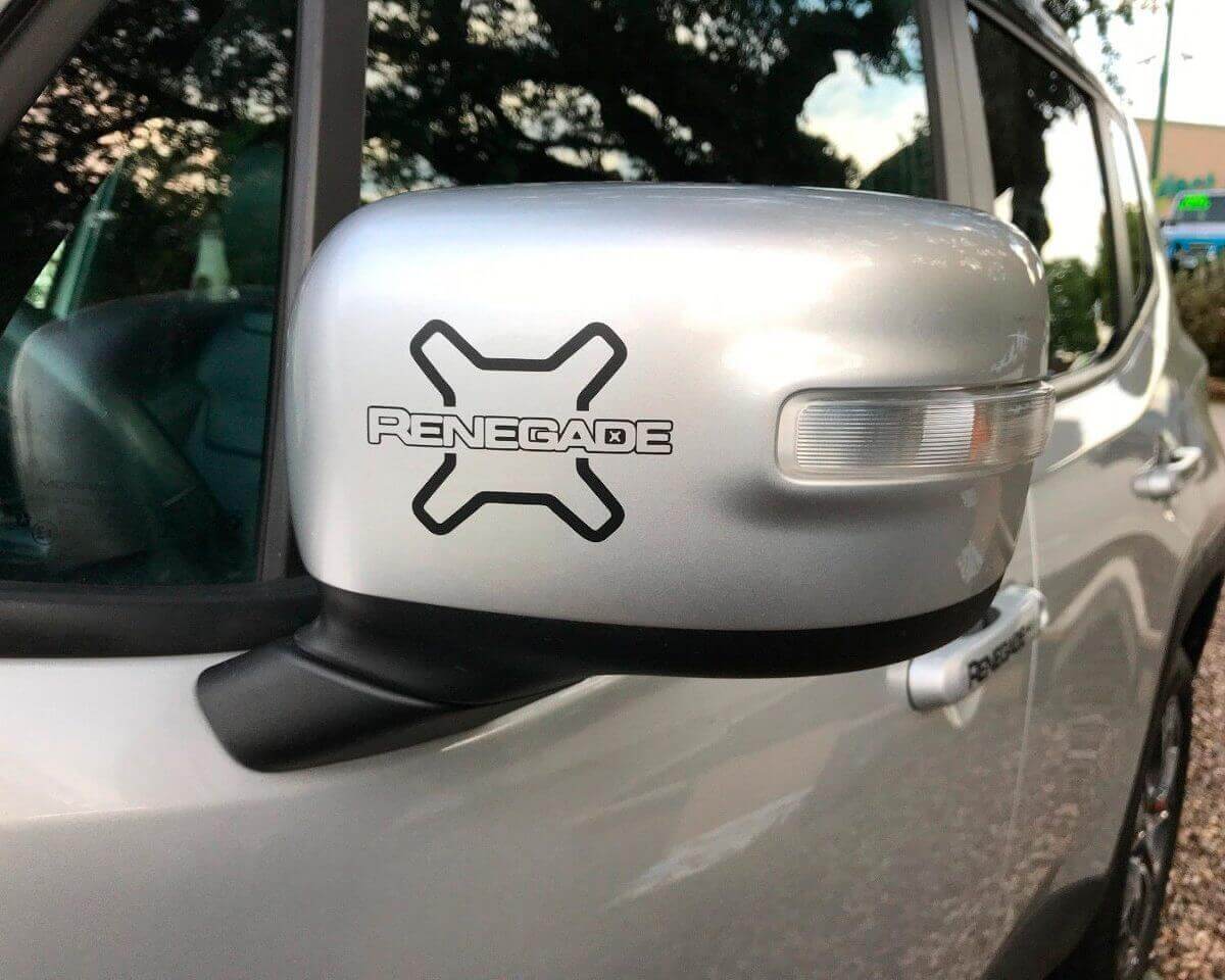 Renegade Vinyl Mirror Decal Sticker Graphic 2pcs for Jeep Renegade