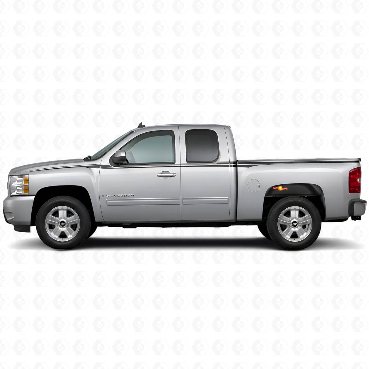 Decorated Side Stripes Vinyl Decal Kit for Chevy Silverado 2006-2013