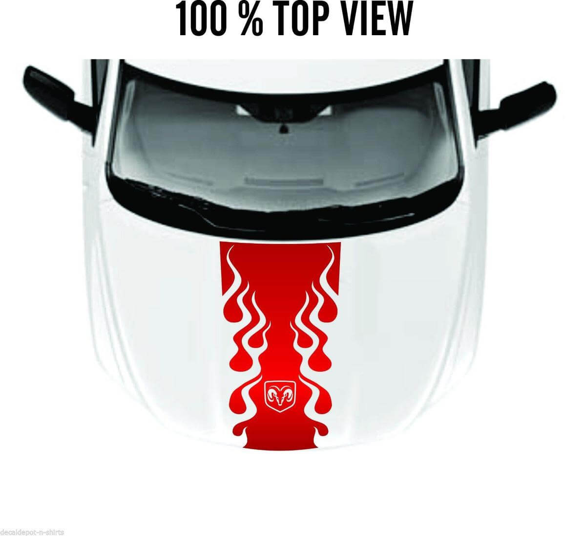 Flames Hood Sticker Decal Vinyl Stripes for DODGE Ram 1500, 2500HD, 3500HD Rebel New