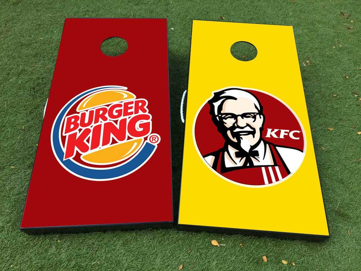 Burger King and KFC Cornhole Board Vinyl Wrap Decal Set