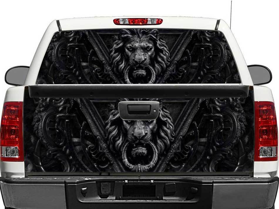 Black Lion Door Rear Window OR tailgate Decal Sticker Pick-up Truck SUV Car