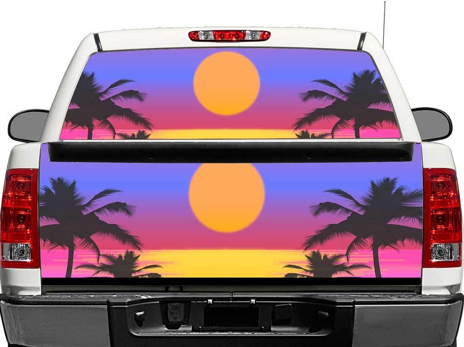 Sunset Art Rear Window OR tailgate Decal Sticker Pick-up Truck SUV Car