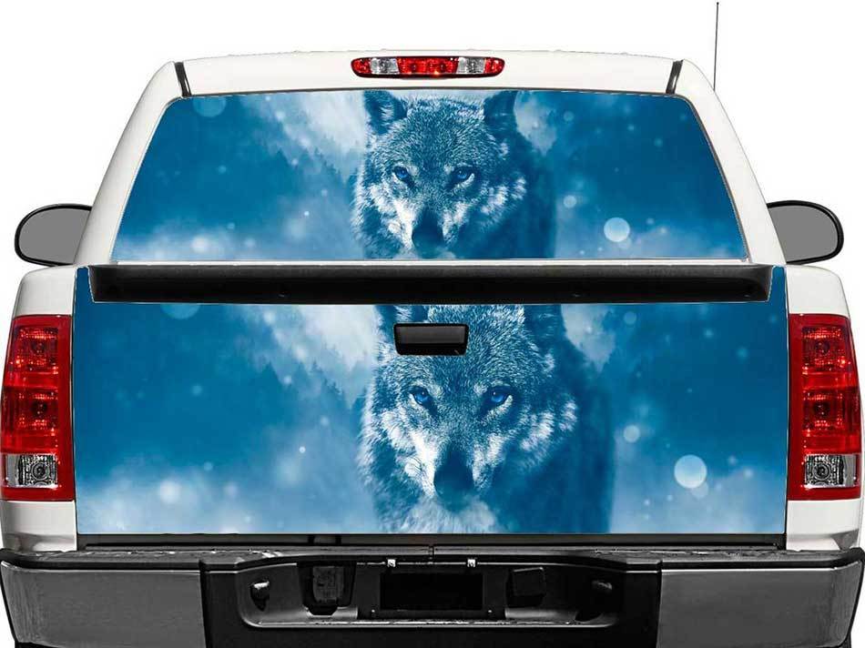 Wolf Winter Rear Window or Tailgate Vinyl Decal for Pick-up Trucks SUVs