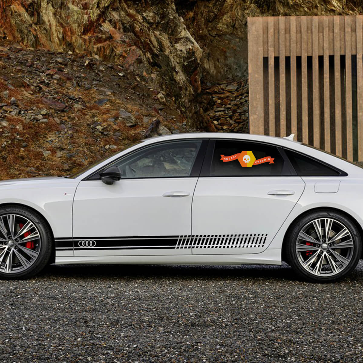 Audi A6 Pannello inferiore Stripes Stripes Grafica in vinile e decalcomanie Kit