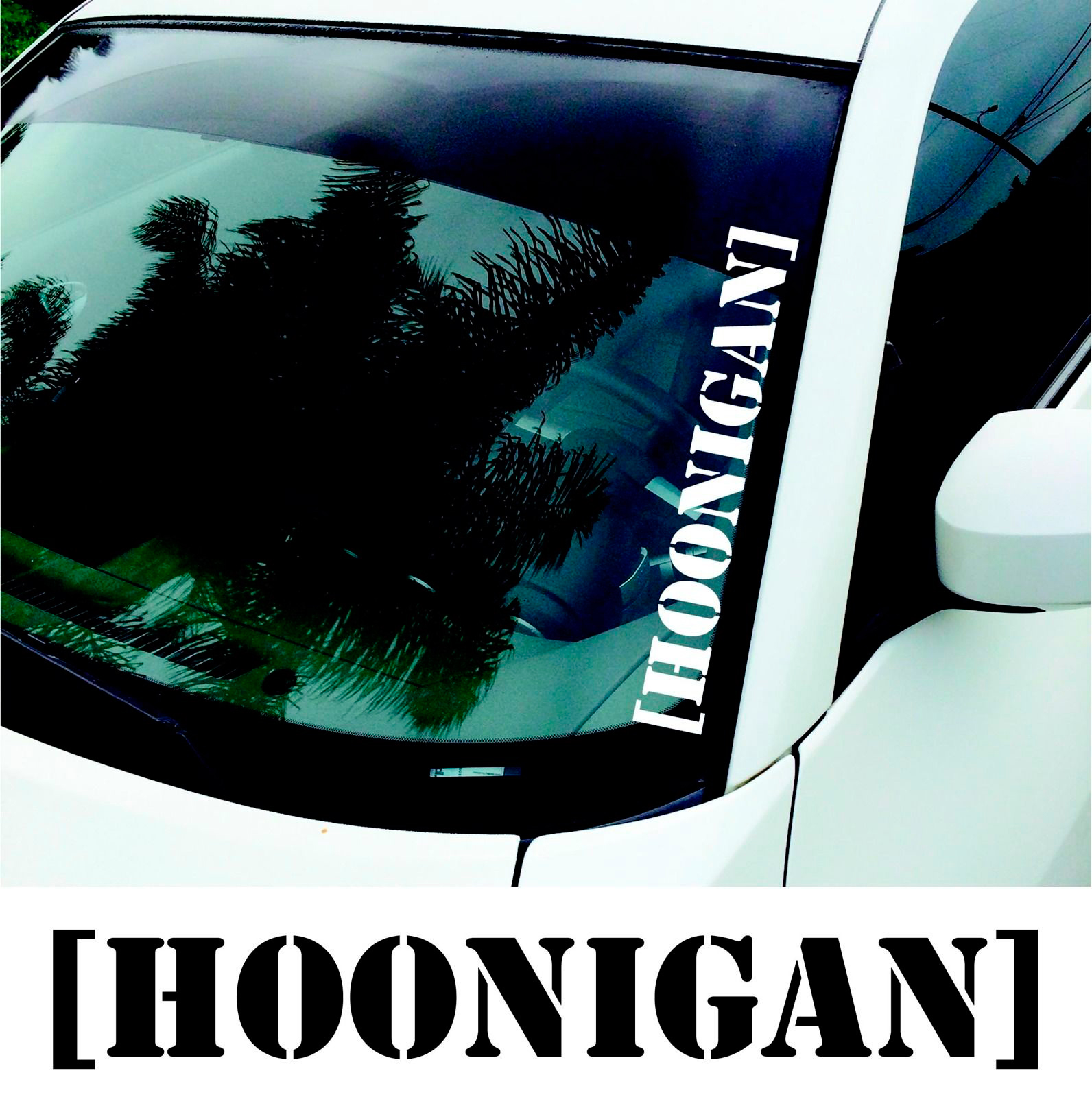 3x HOONIGAN large windscreen stickers Drift JDM EURO DUB decals Vinyl