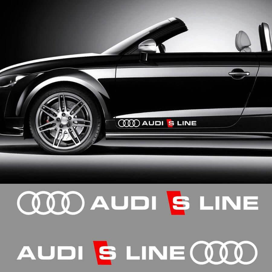 Audi S Line Side Skirt Vinyl Decal Set for Audi Cars