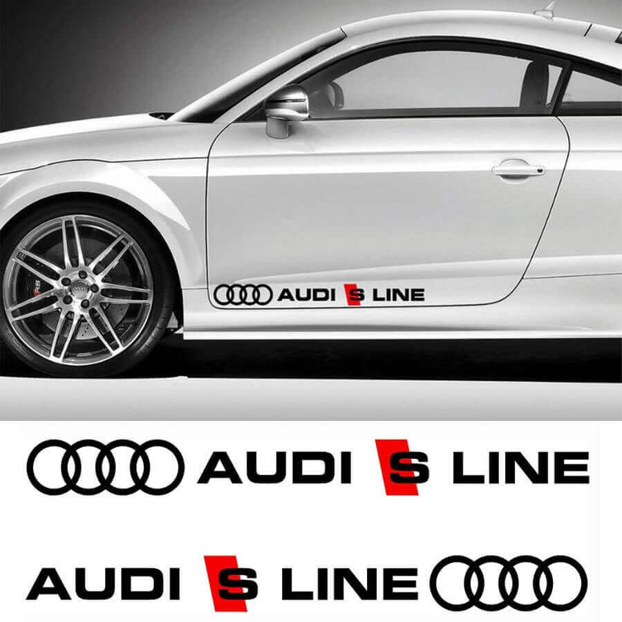 Audi S Line Side Skirt Vinyl Decal Pair for Audi Cars