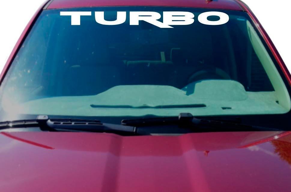 TURBO Windshield Sticker Decal Graphic lettering cut car truck charged charger