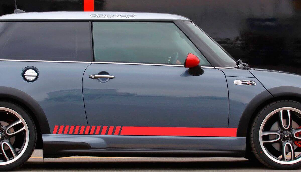 Panel Side Rocker Stripes Stickers Decals For Mini Cooper Rally Turbo 2000-2015