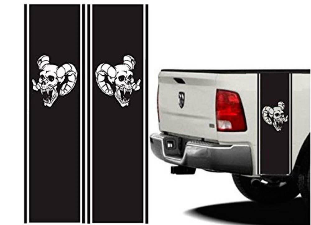 Truck Bed or Car Skull Stripe Vinyl Decal Sticker Wrap for Dodge Ram Turbo (Duplicate)
