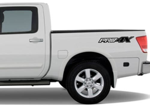PRO-4X Off Road Style Bed Side Vinyl Decals for Nissan Trucks