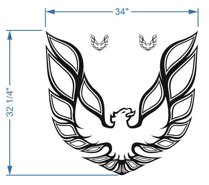 Kit Firebird Trans Am Hood Bird Decal Graphic Pontiac 3 decals