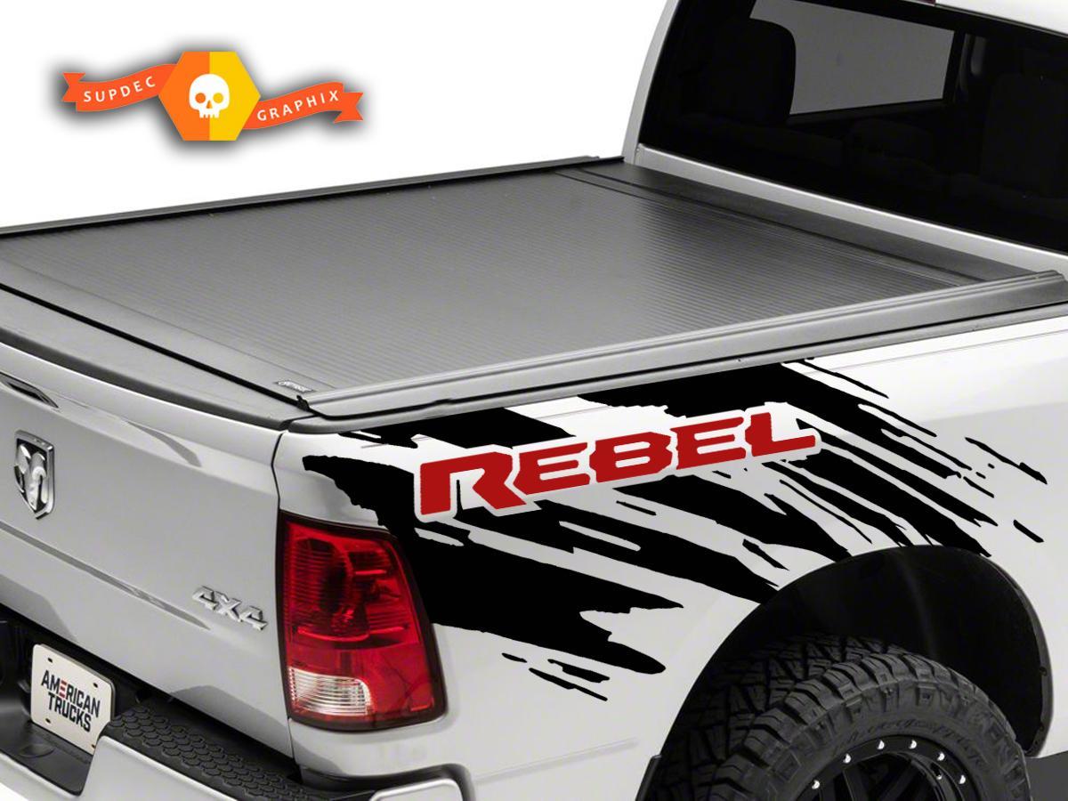 2 Color Dodge Ram Rebel Splash Grunge Logo Truck Vinyl Decal bed