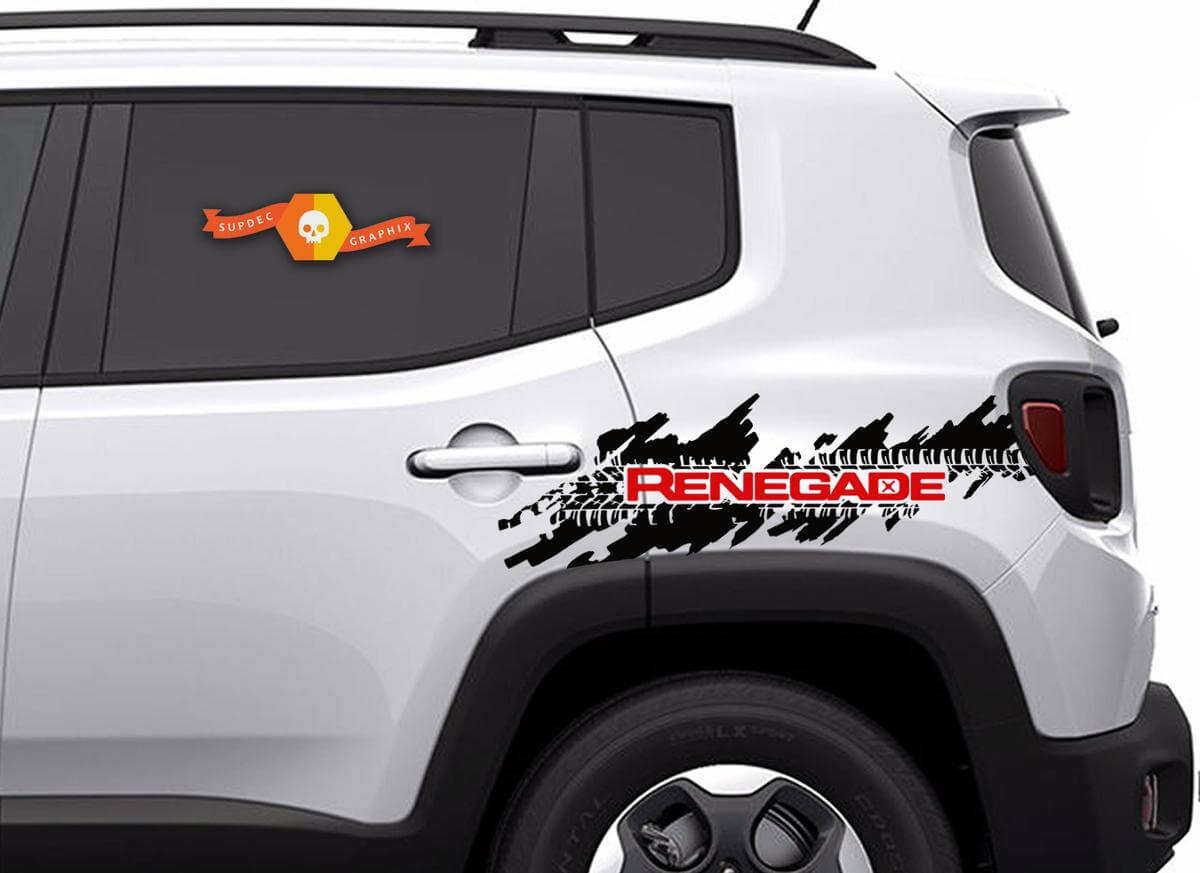 Distressed Tire Splash Side Graphic Vinyl Decal Sticker for Jeep Renegade